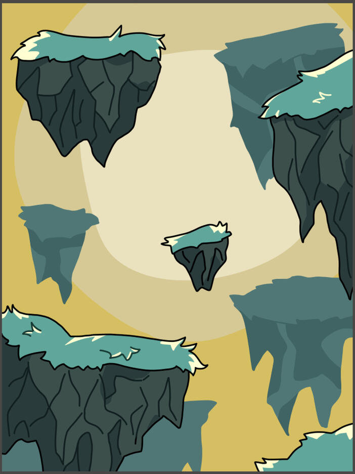 Floating Islands Illustrated from a coworker's concept art