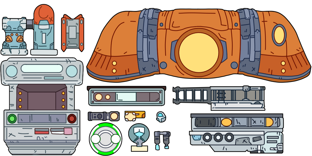 Redesigned assets for the spaceship previously made with AI